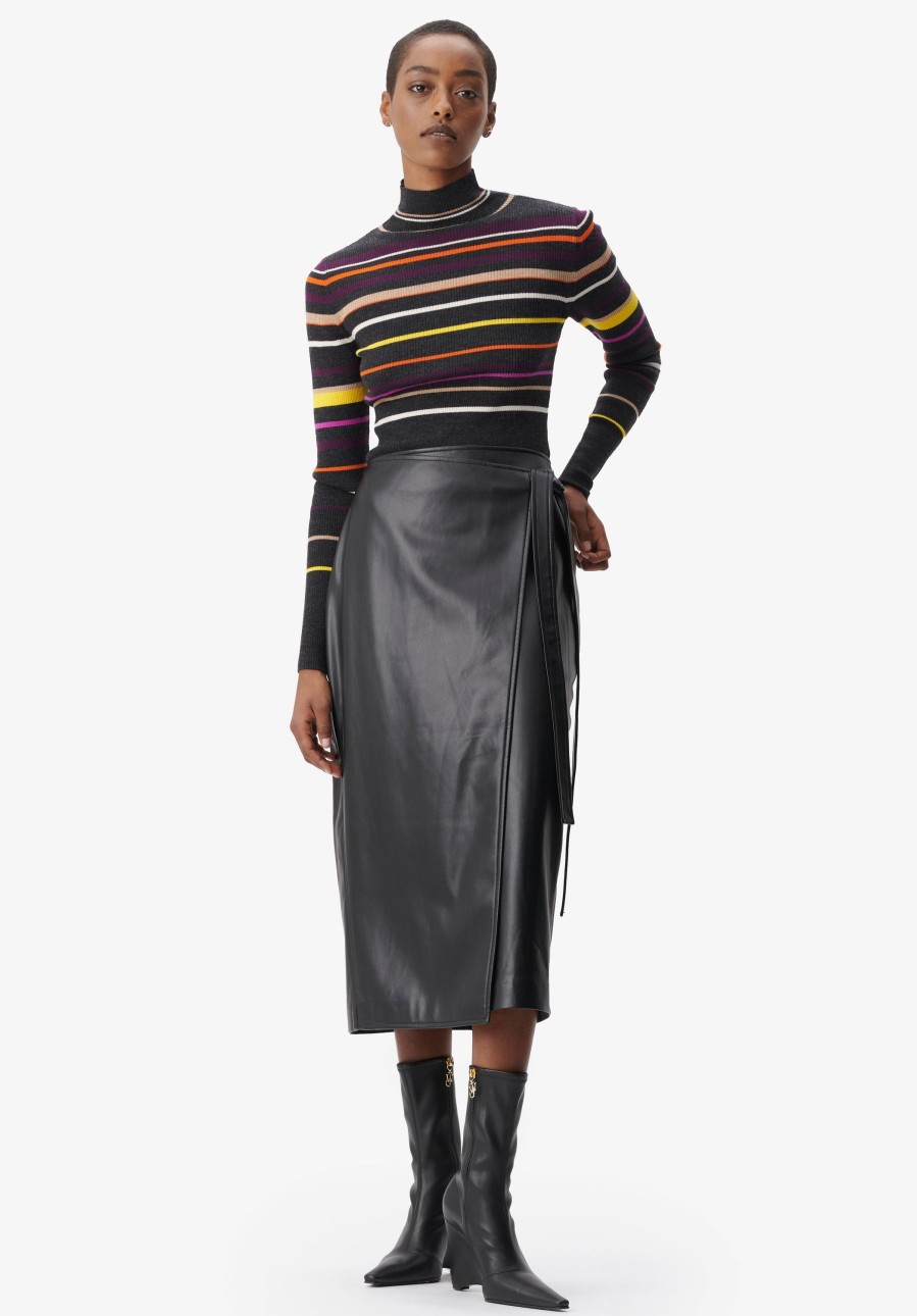 Frau Lala Berlin | Jumper Kallassa Multicolor Stripes On Knit - Black