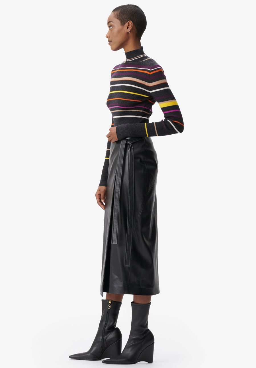 Frau Lala Berlin | Jumper Kallassa Multicolor Stripes On Knit - Black