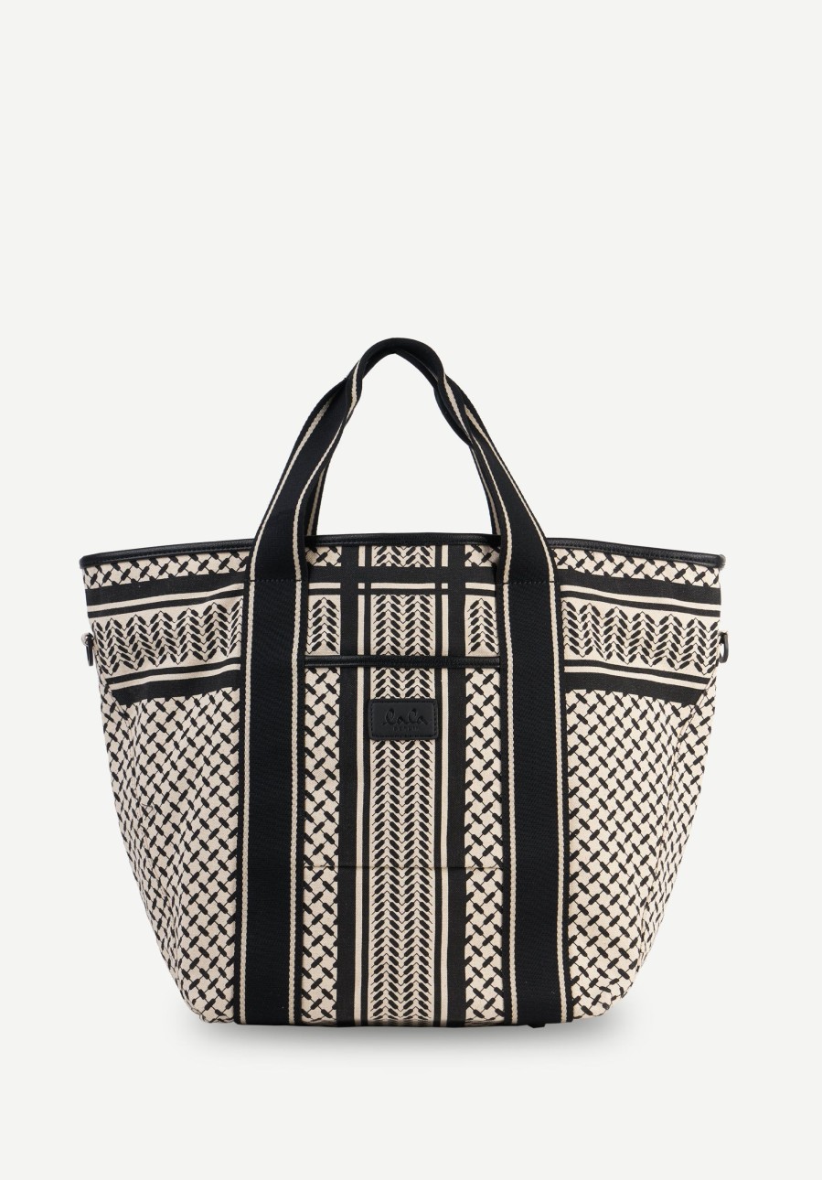 Frau Lala Berlin | East West Tote Marin Heritage Stripe Black