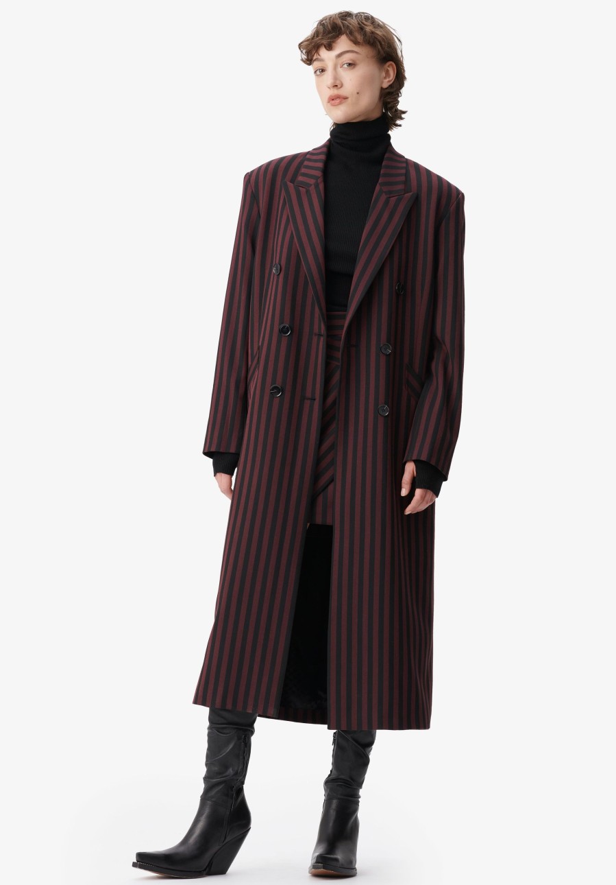 Frau Lala Berlin | Coat Odith Stripe Fudge