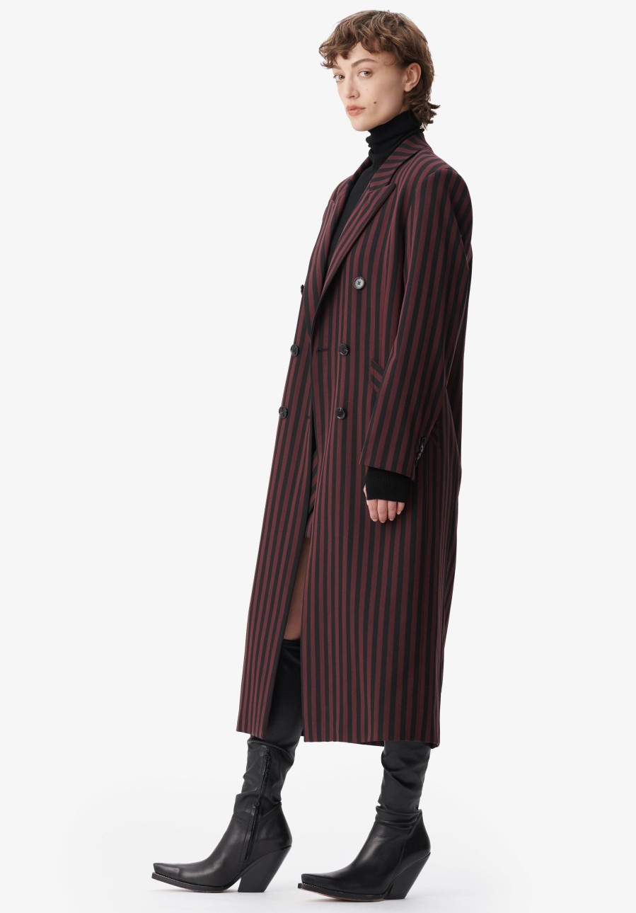 Frau Lala Berlin | Coat Odith Stripe Fudge