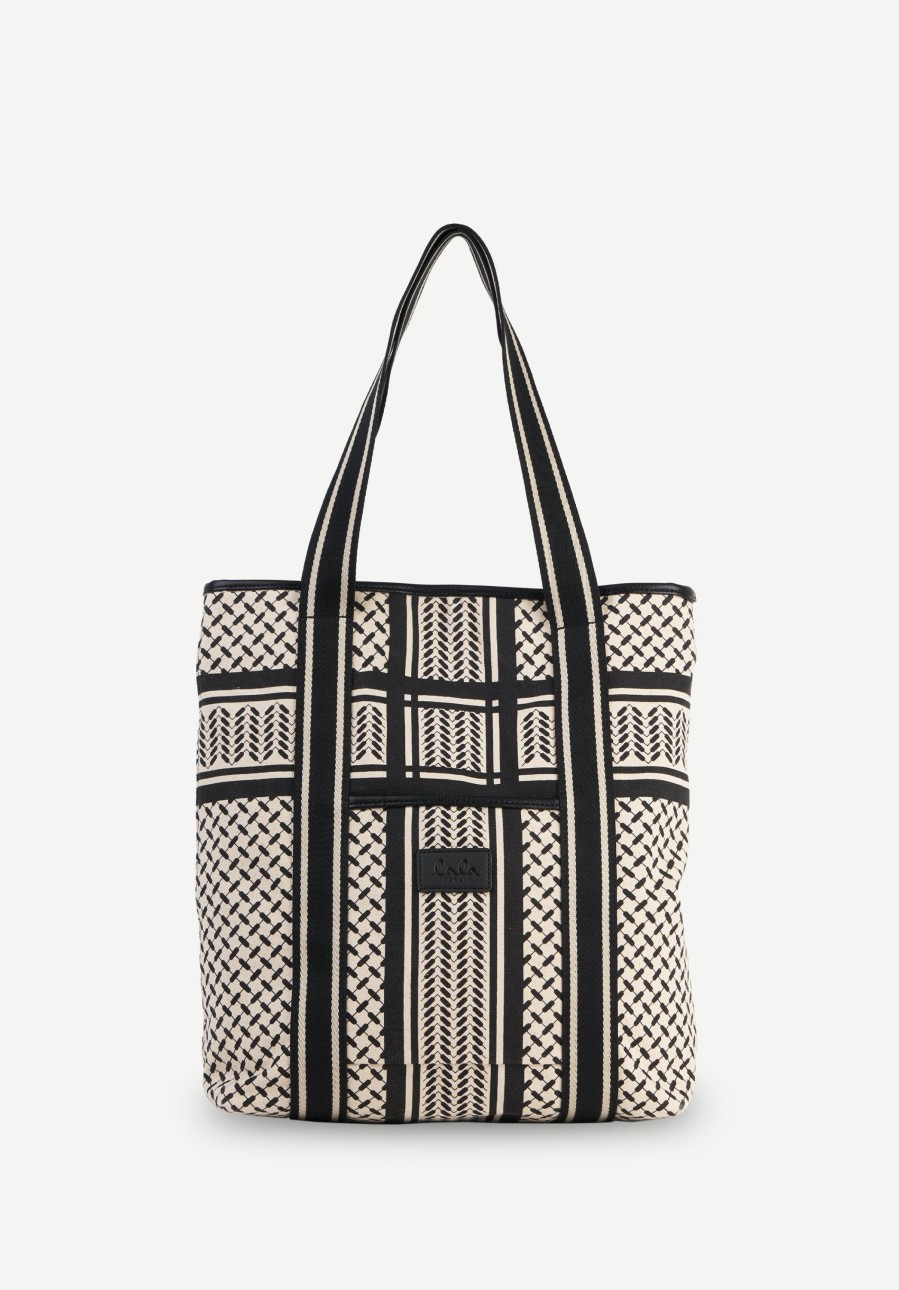 Frau Lala Berlin | Tote Carmela 2.0 Heritage Stripe Black