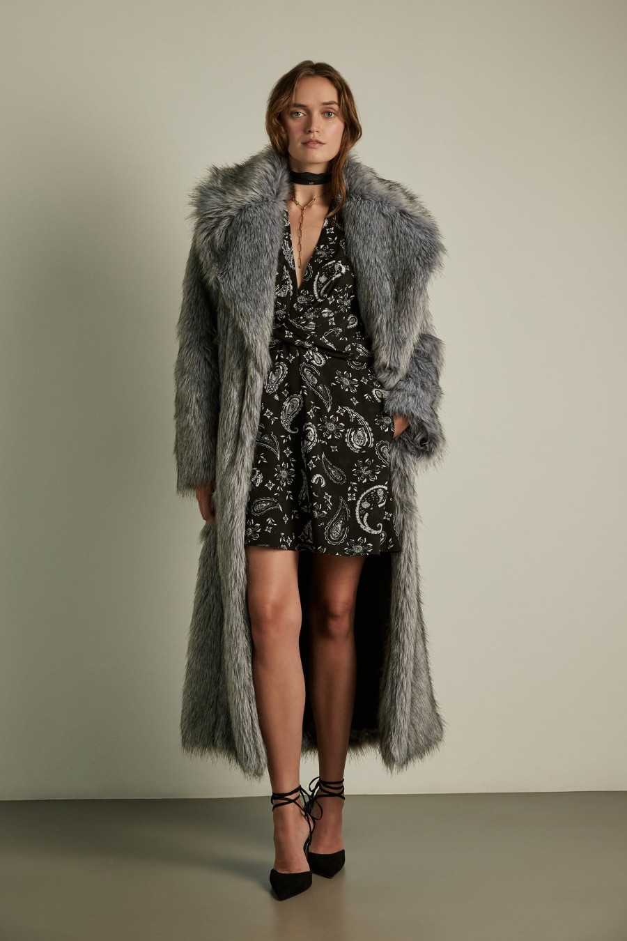 Frau Lala Berlin | Coat Odette Fake Fur Silver Fox