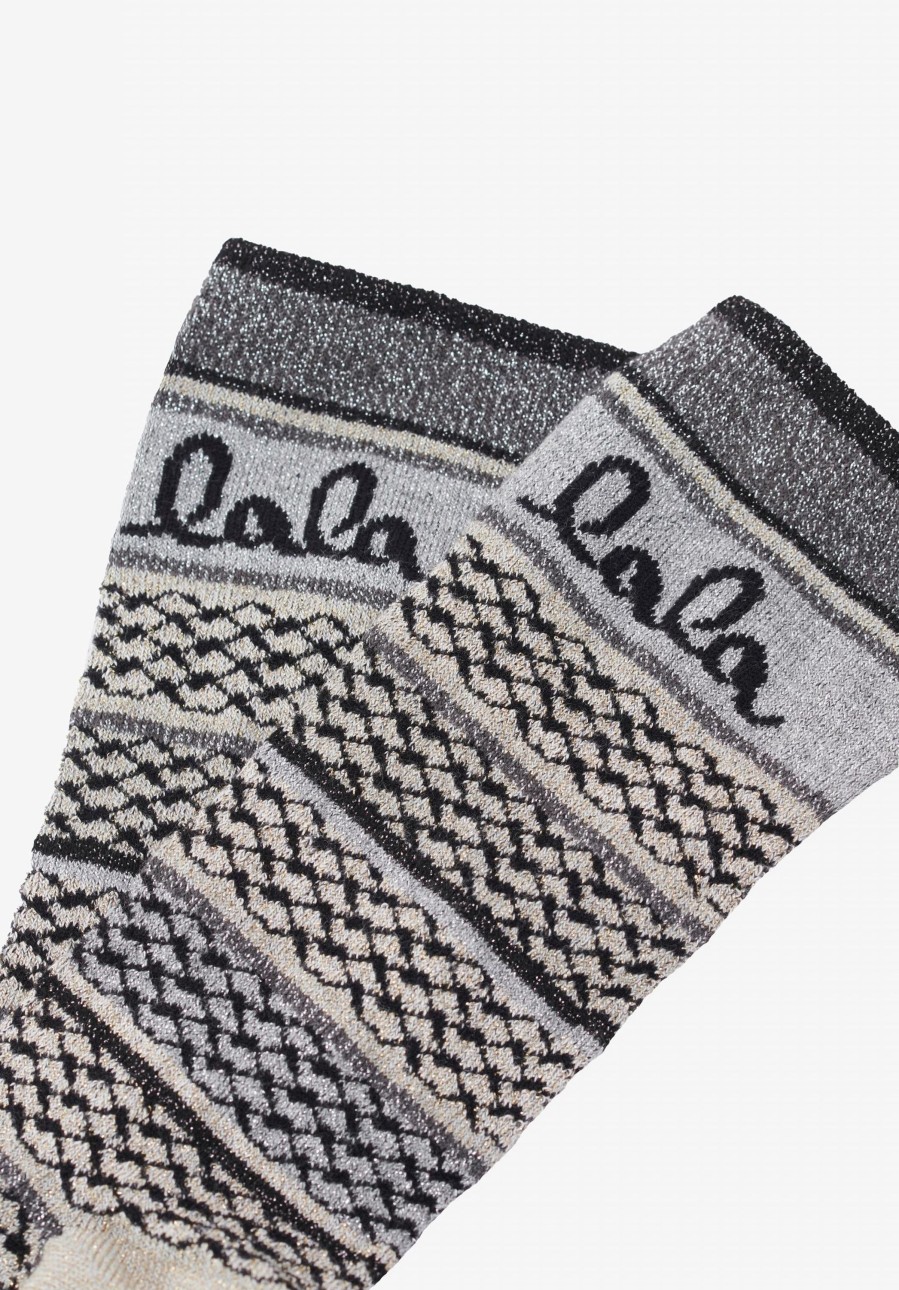 Frau Lala Berlin | Socks Silja Stripes Grey